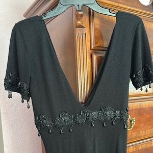 Elegant Black Dress with Beaded Details